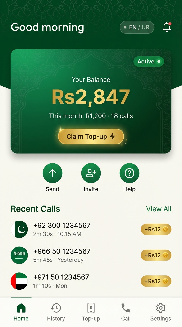 Ghanti Home Screen - Earn Rs2,847 from calls